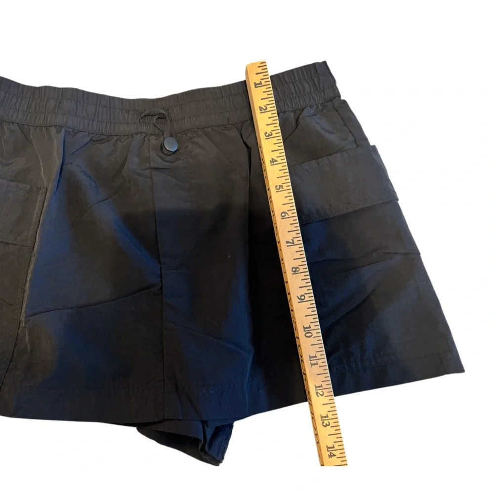 ZARA Black Skort Shorts Elastic Waist Pockets Size S‎
